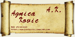 Agnica Ković vizit kartica
